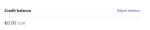 Adding credits to Stripe account