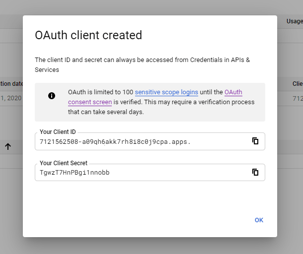 0Auth client credentials