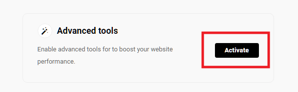 activate advanced tools