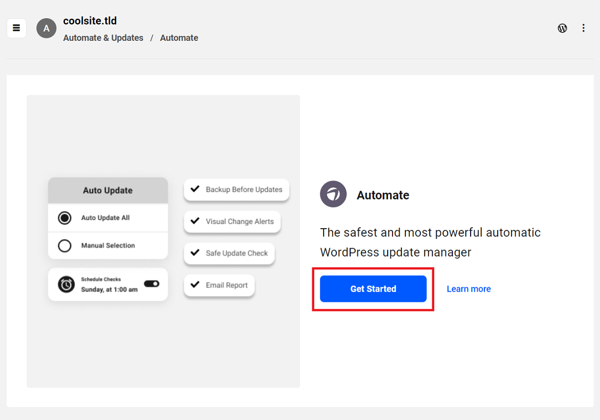 Hub 2.0 Automate activate screen