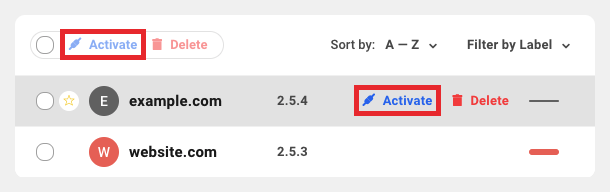 Allows the user to activate plugins on a site.
