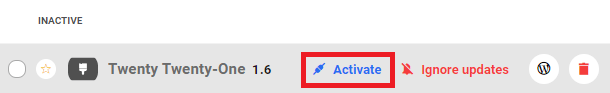 Allows the user to activate themes on single site installations