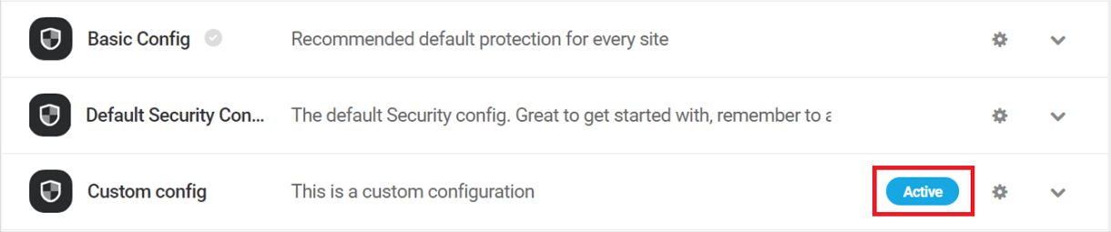 active configuration