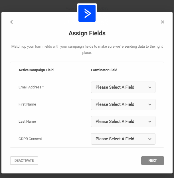 Map Forminator fields to ActiveCampaign fields