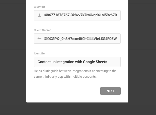 Paste Oauth client IDs from Google in Forminator integration