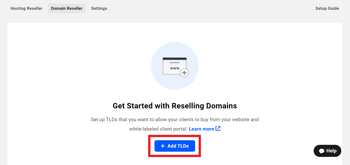 add new domain reseller