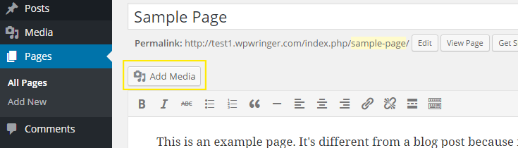 Adding media in a post