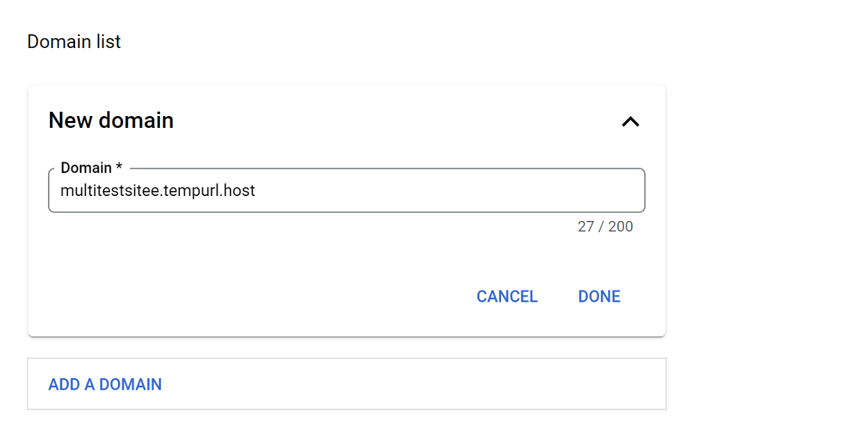 Add new domain