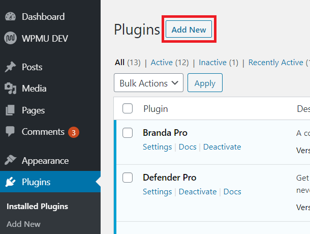 Add new plugin button