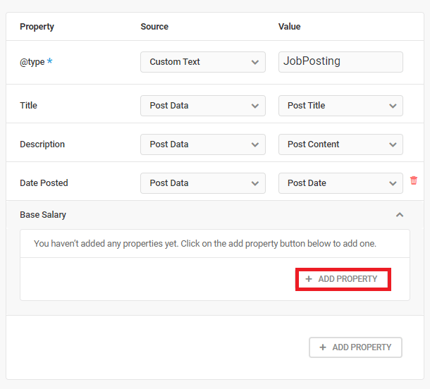 Adding a child property