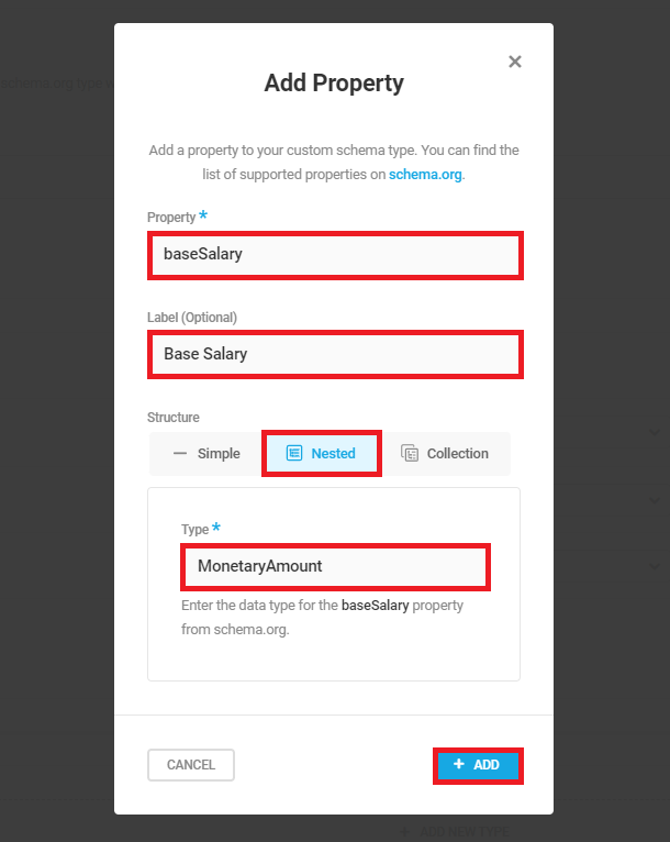 Adding a nested property