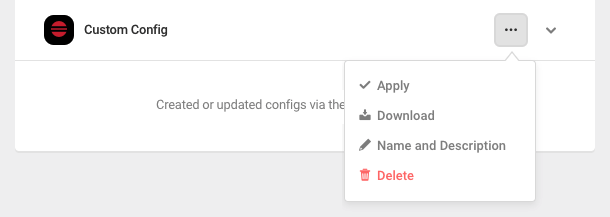 Additional actions menu