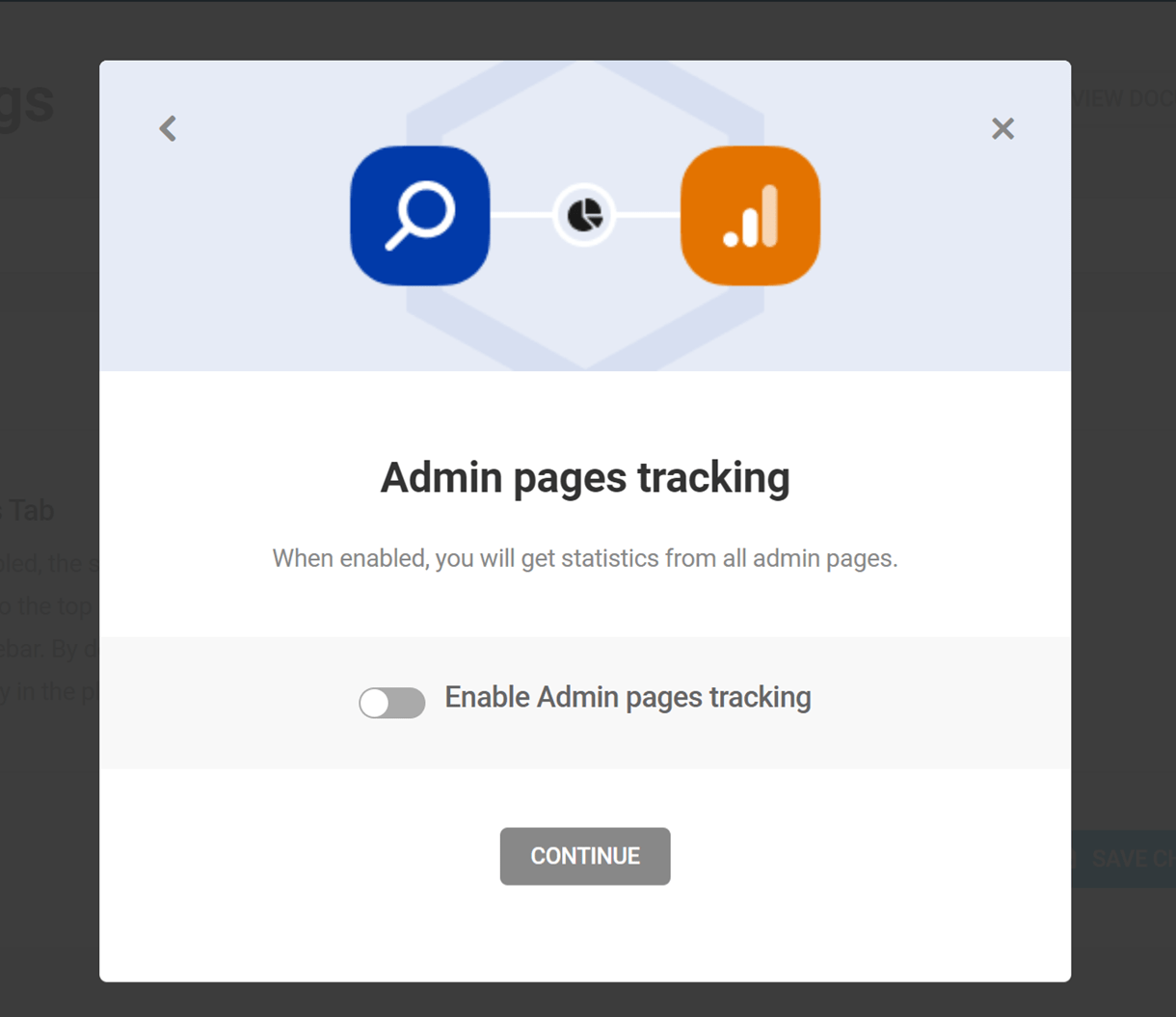 admin pages tracking