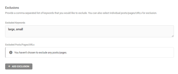 Advanced links exclusion
