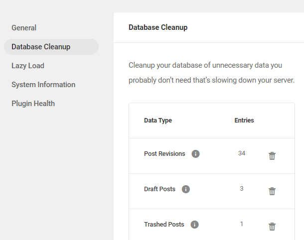 Database Cleanup feature in Hummingbird