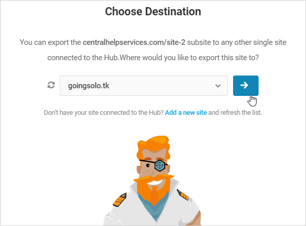 Shipper API Migration - Choose Destination modal window
