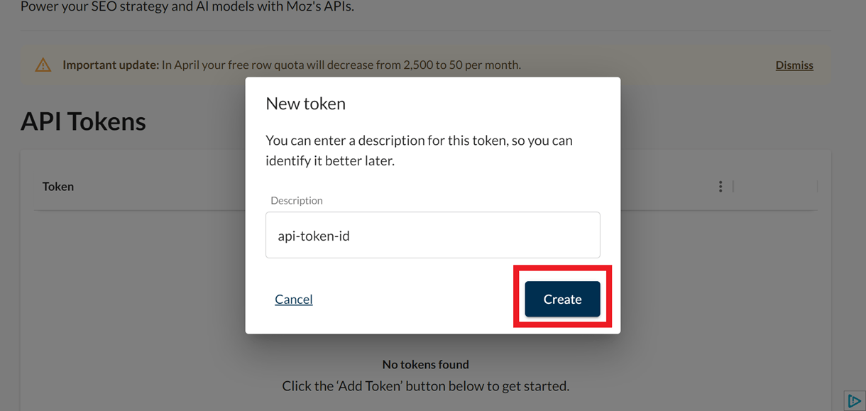 api token id