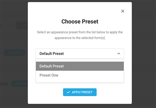 Where you choose a preset