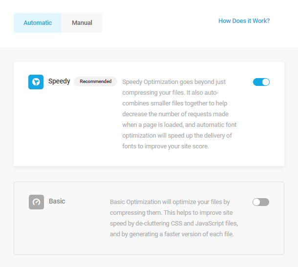 Automatic optimization options