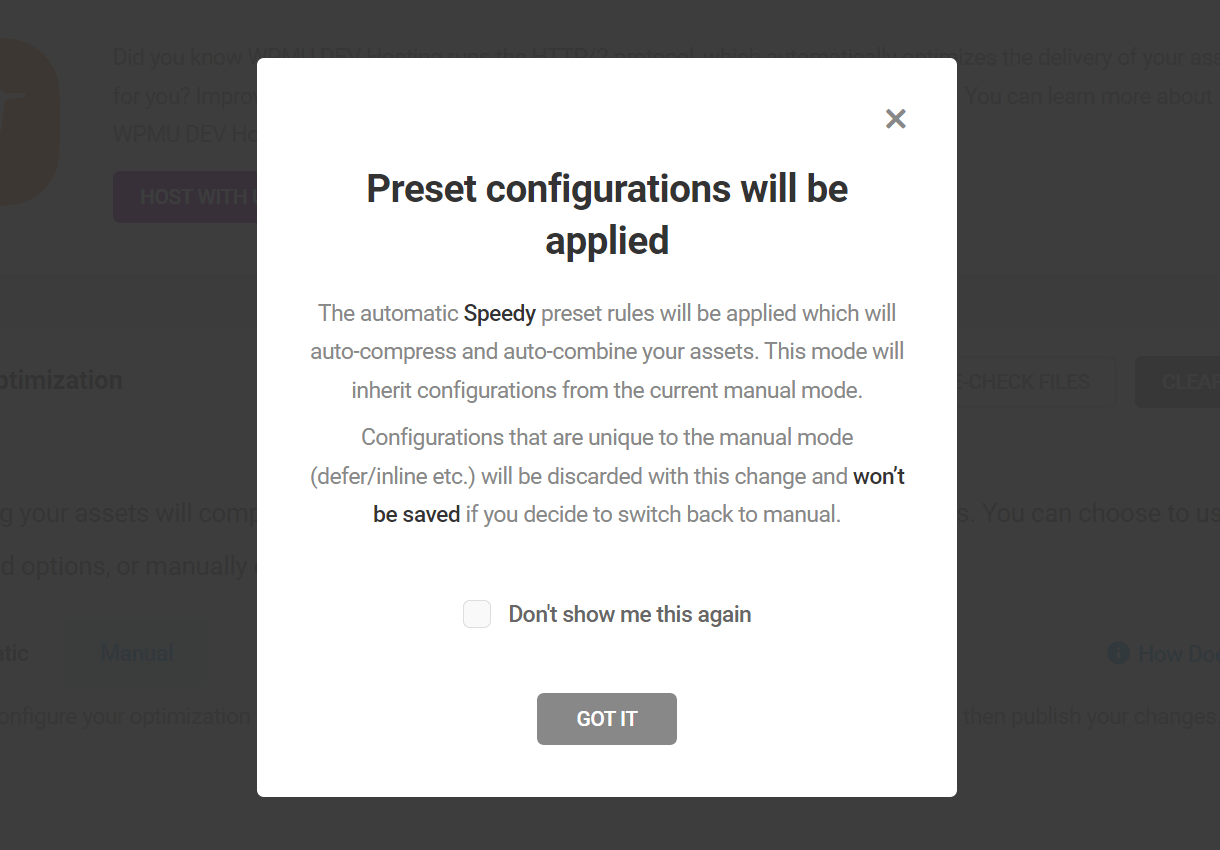 Switch to automatic mode