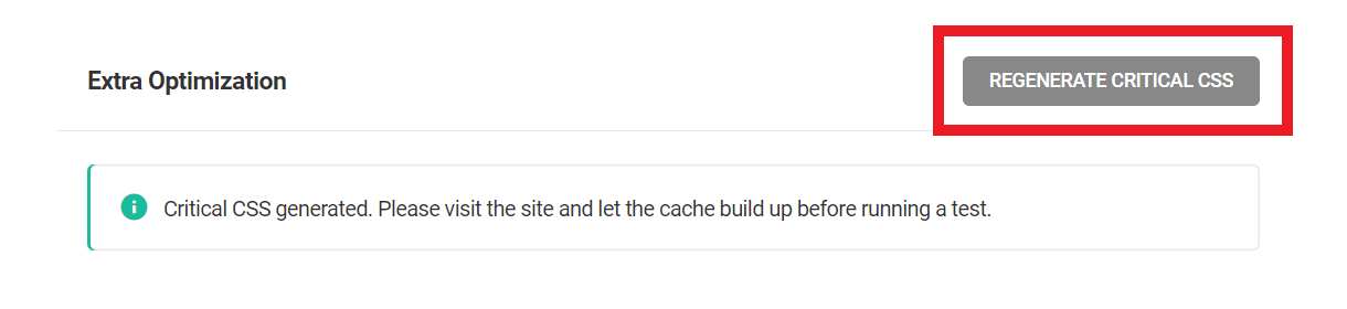 Asset optimization critical CSS regenerate