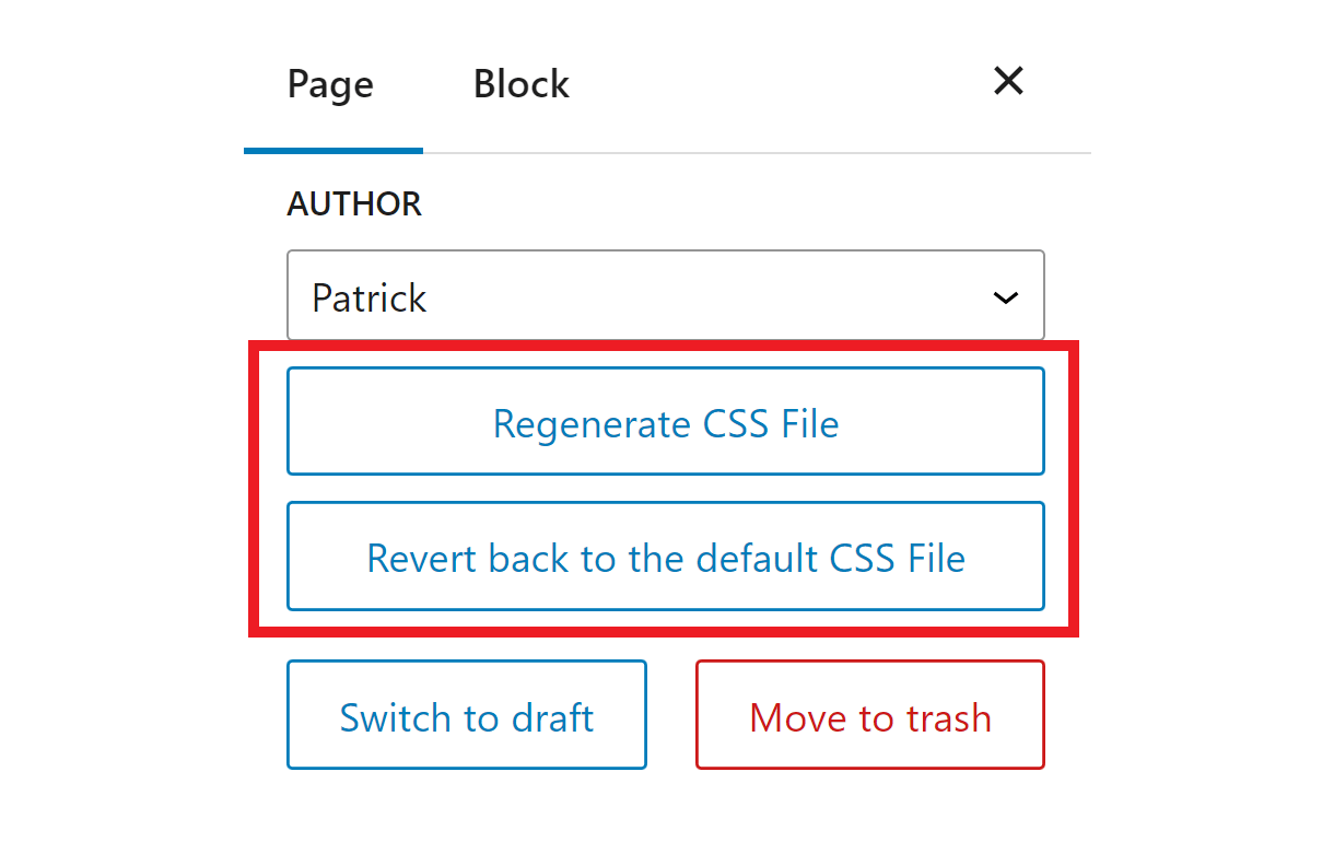 Regenerate or revert critical CSS in Gutenberg editor