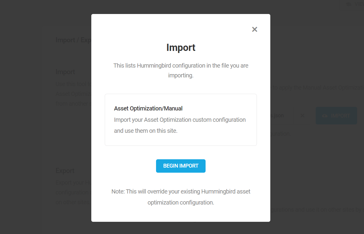 Import Hummingbird settings