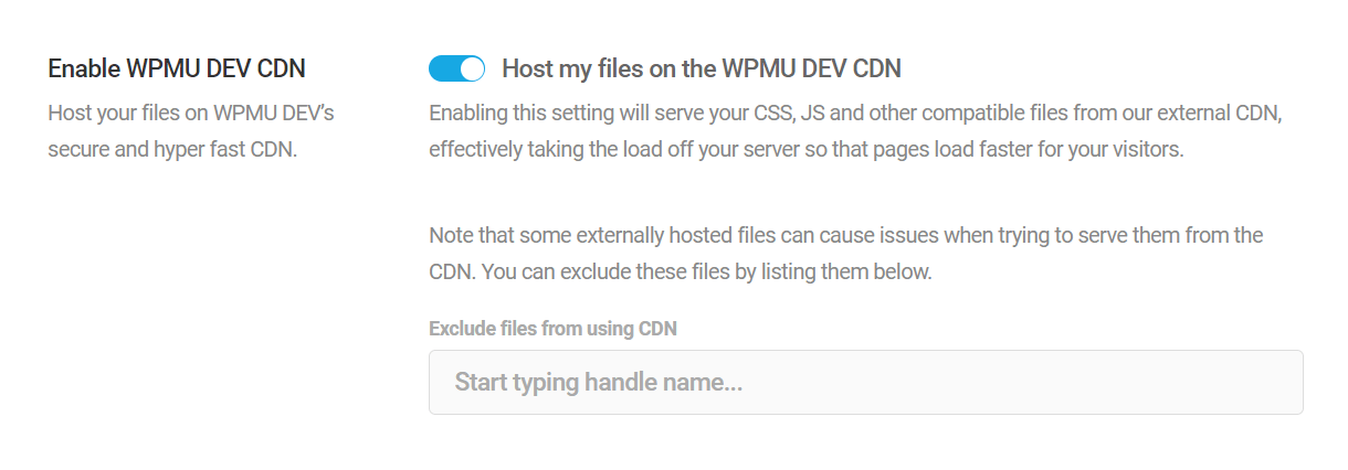 Asset optimization settings enable CDN