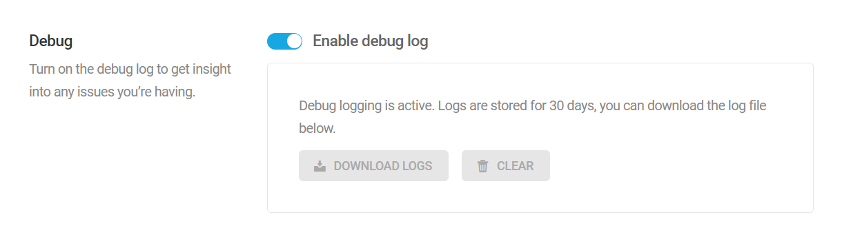 Asset optimization settings debug