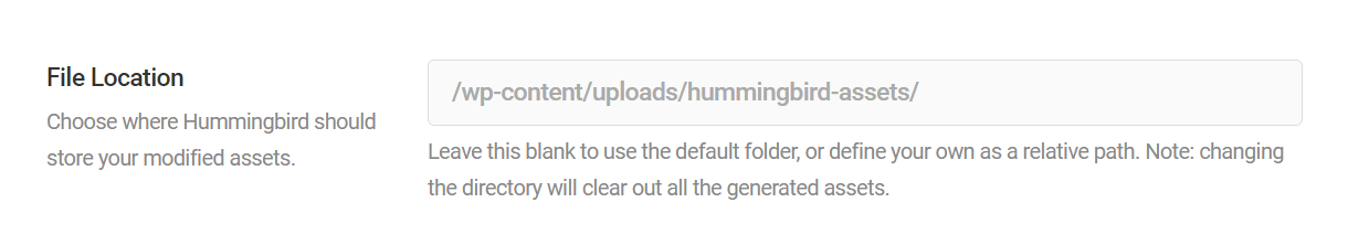 Asset optimization settings file location