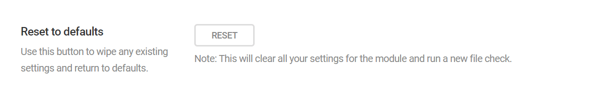 Asset optimization settings reset