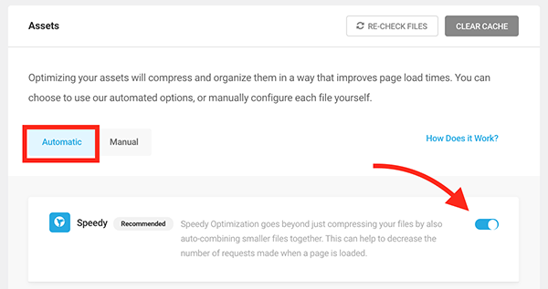 The automatic optimization option.