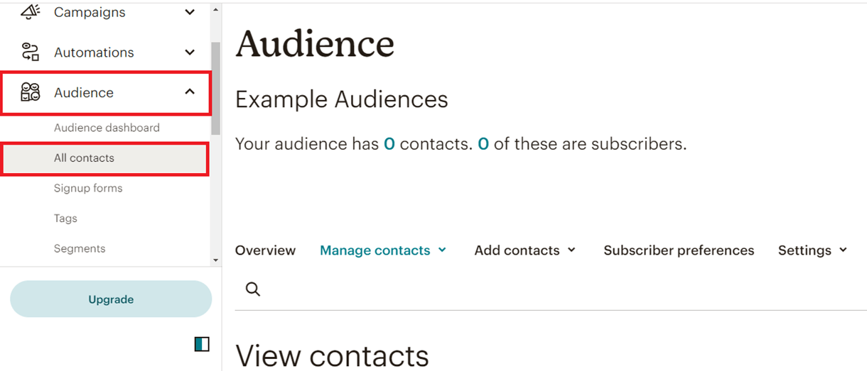 audience contacts