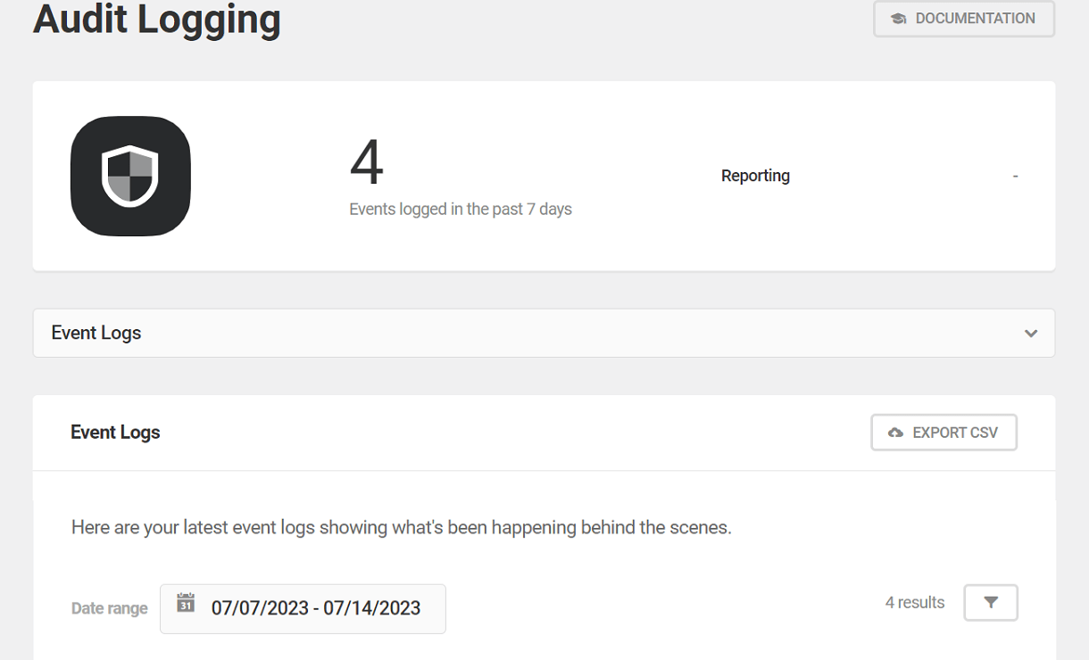 Audit logging dashboard in Defender