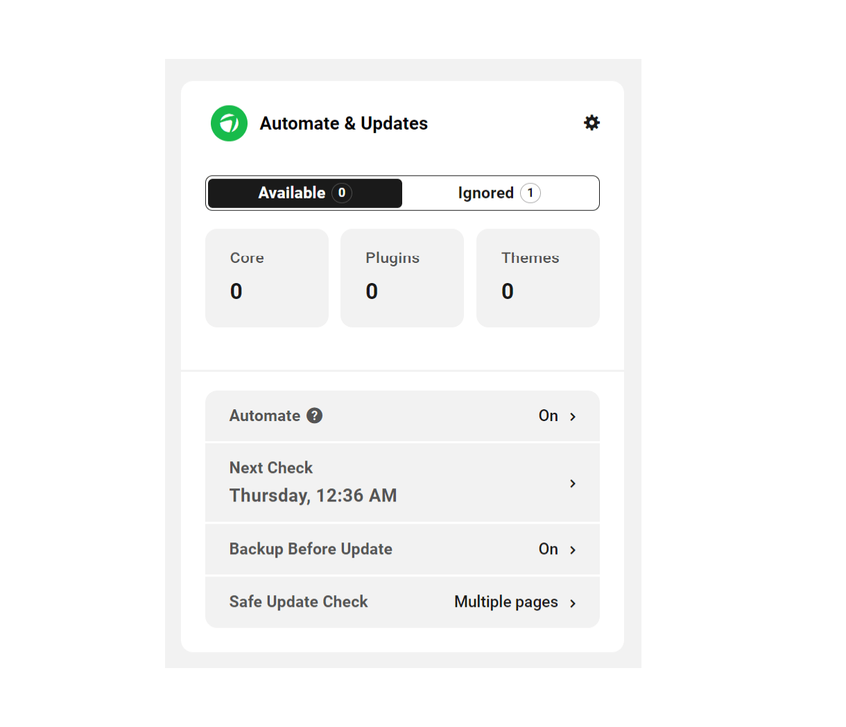 Updates widget