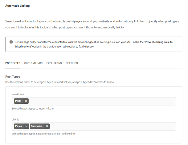 Automatic linking feature