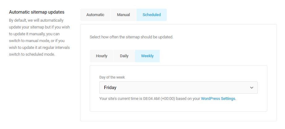 Automatic sitemap updates