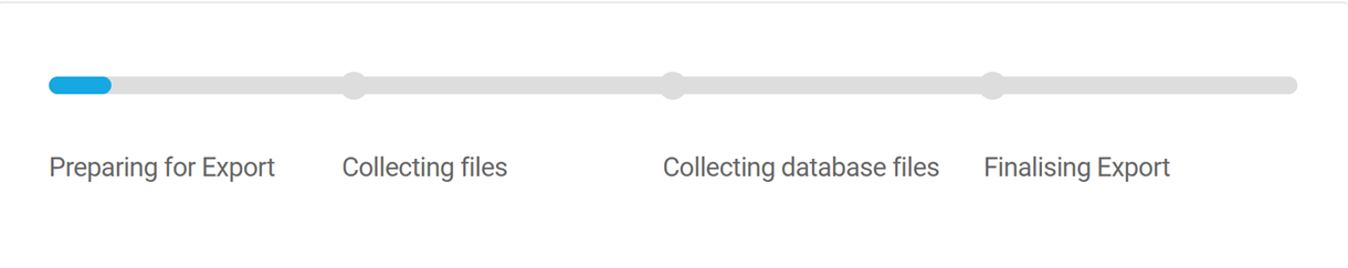 backup export progress