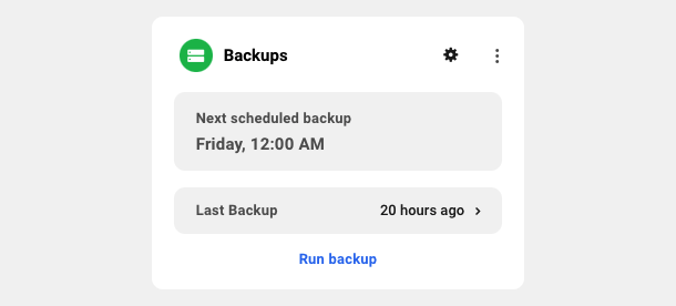 Backups module