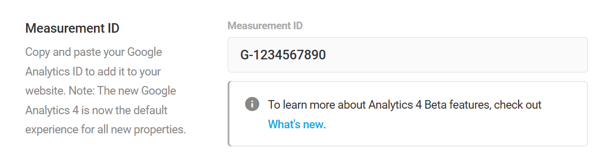 Google Analytics measurement ID