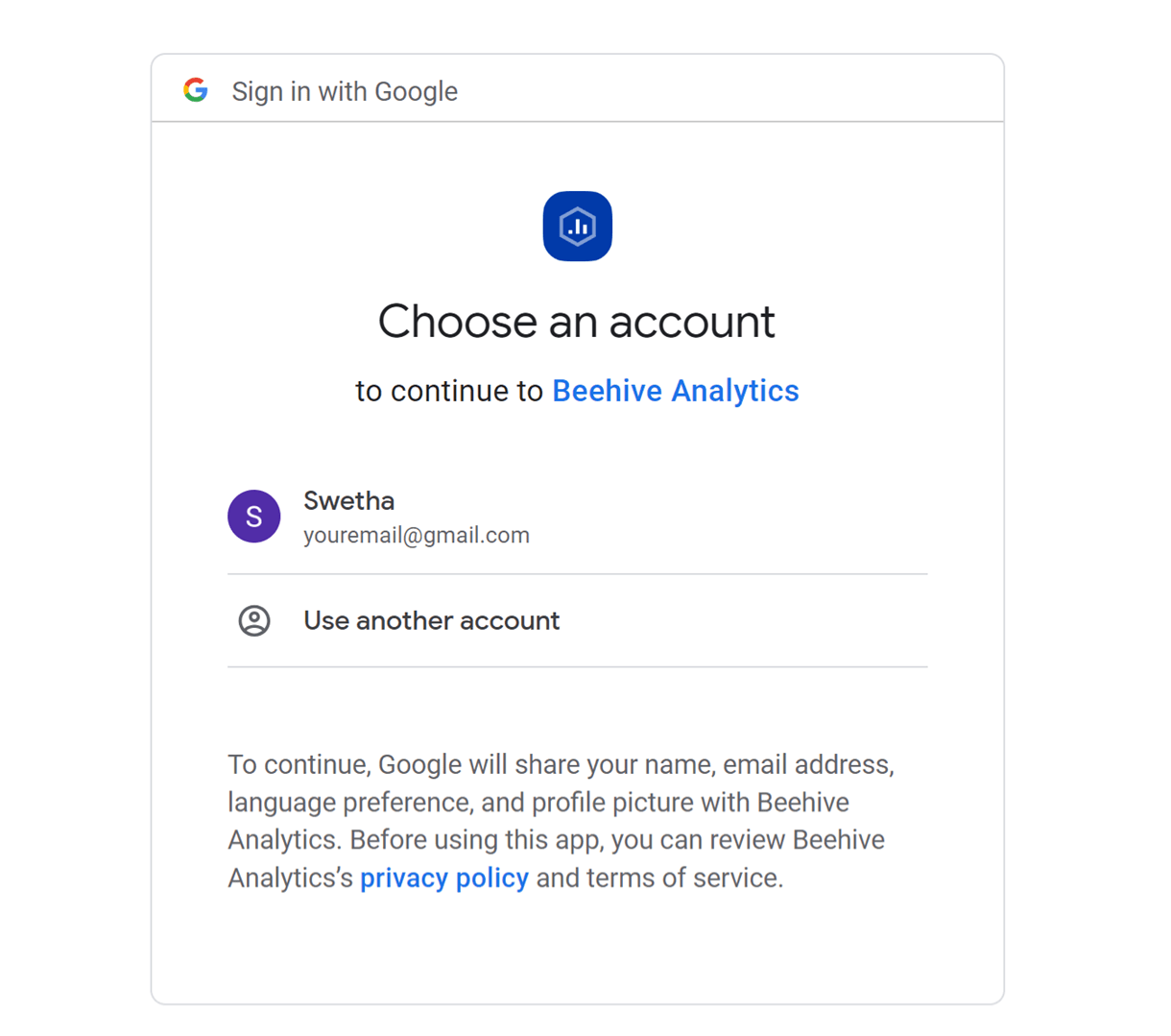 beehive google signin