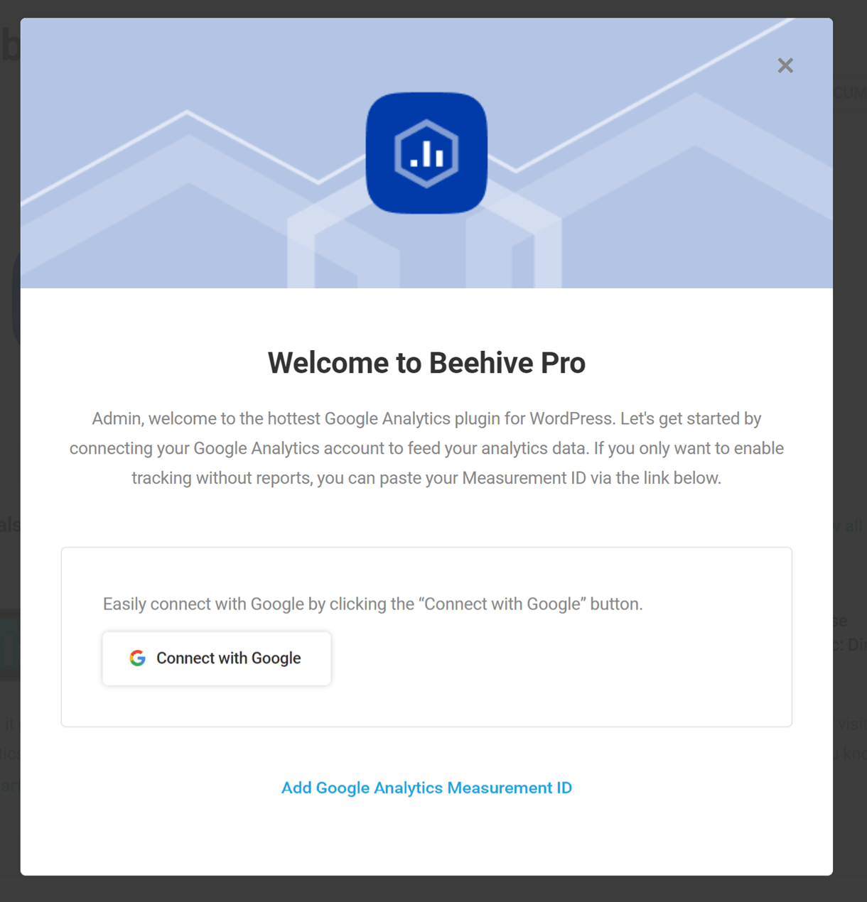beehive welcome modal