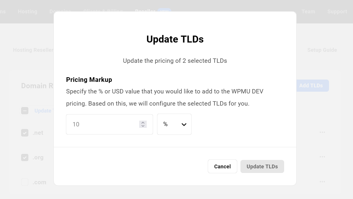 Update TLDs added in the Hub