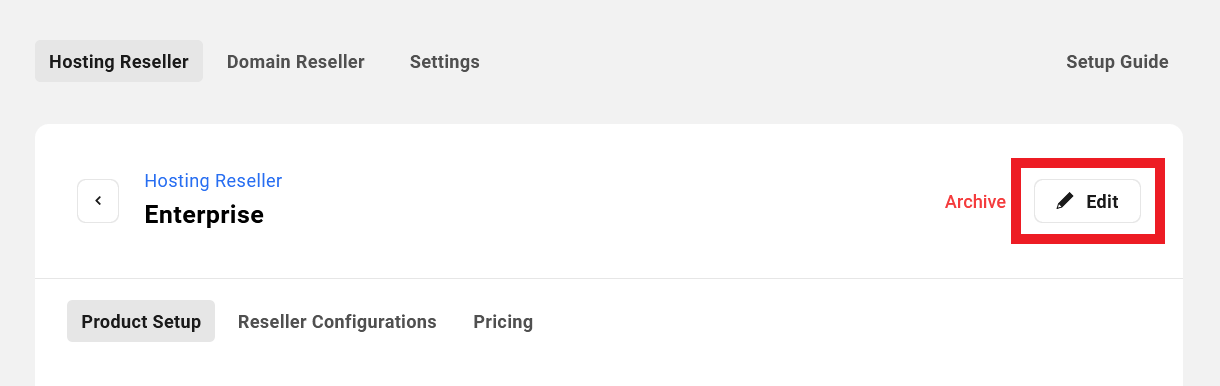 Edit a reseller pricing plan in the Hub