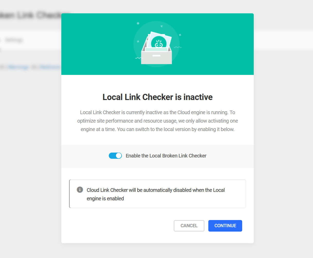 Enable Local version of Broken Link Checker