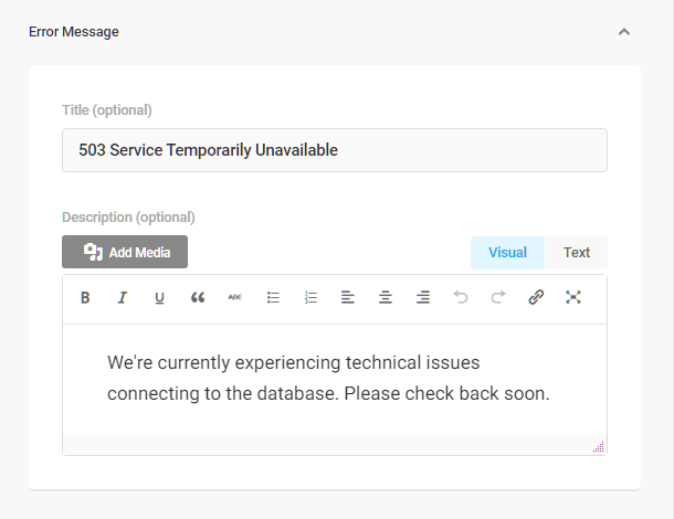 Branda-DB-error-page-message