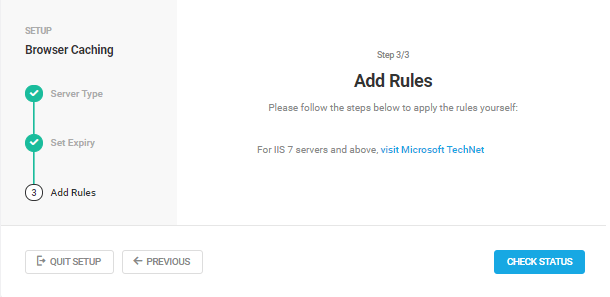 Adding IIS rules in Hummingbird browser caching
