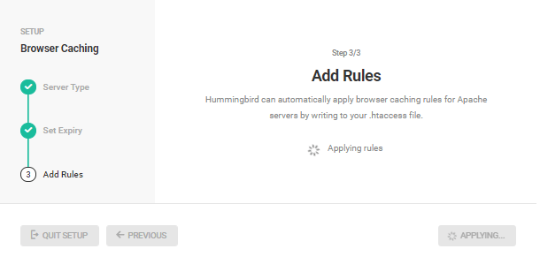 Adding Apache rules in Hummingbird browser caching
