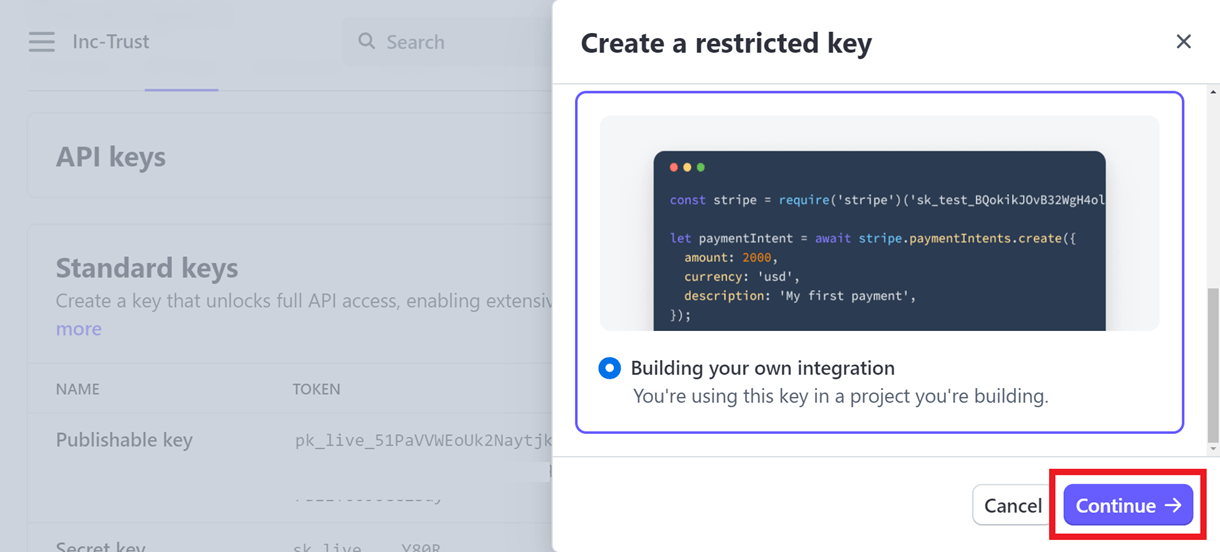 build own integration option