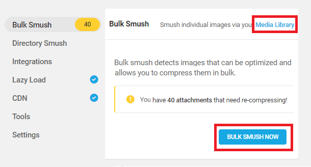 Bulk Smush all images